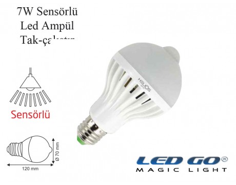 Hareket Sensörlü LED Ampül 7W E27