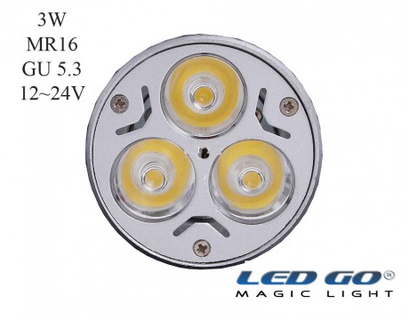 3Watt LED Spot Ampül MR16 Gün Işığı Renk 12/24V
