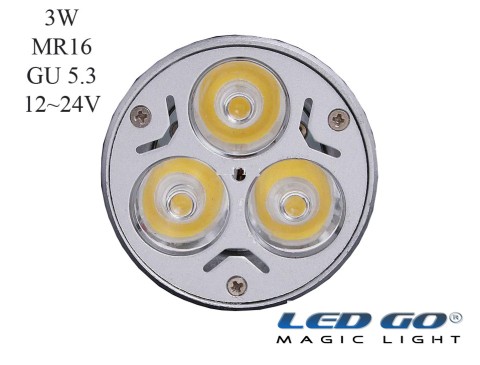 3Watt LED Spot Ampül MR16 Gün Işığı Renk 12/24V