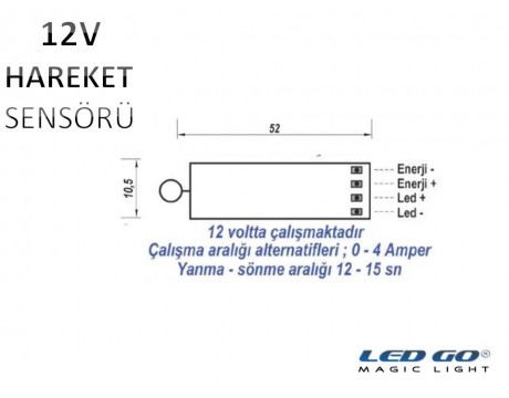 Hareket Sensör Devresi 12V DC 4A (Profil içine Uygun)