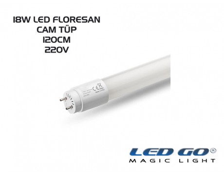 CAM TÜP LED FLORESAN 18W T8 1200MM 220V (30'lu PAKET OLARAK SATILIR)