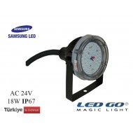 LBIT-17-24V |  LED Yuvarlak Projektör 24V AC-DC 17W IP67
