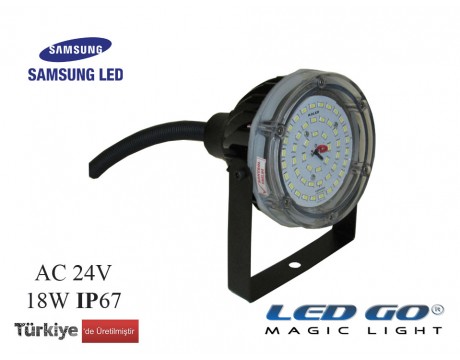 LBIT-17-24V |  LED Yuvarlak Projektör 24V AC-DC 17W IP67