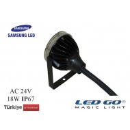 LBIT-17-24V |  LED Yuvarlak Projektör 24V AC-DC 17W IP67