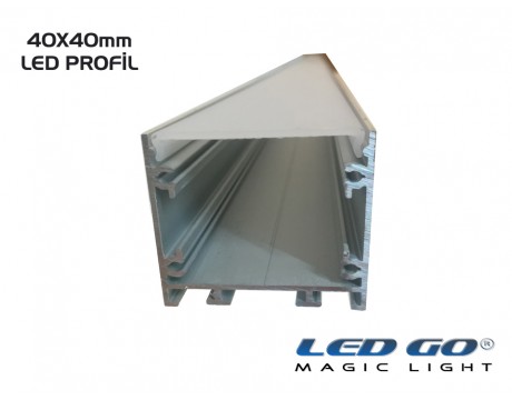 K40 Model Sıva Üstü Alüminyum Lineer Profil 200cm 40x40mm