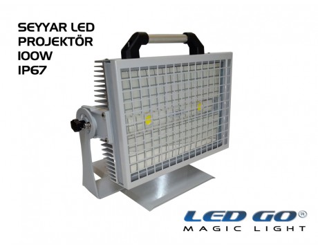 CPXS-100-24V | Seyyar  COBLED Projektör Temperli Camlı 24V AC-DC 100W IP67