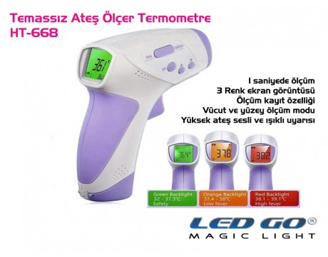 HT-668 |Hassas  Temassız Ateş Ölçer Termometre 