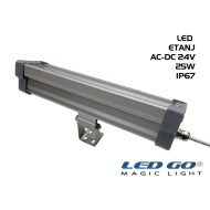 LET-25A-24V | LED Alüminyum Gövdeli Etanj 24V AC-DC 25W IP67