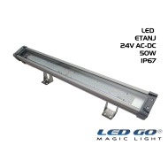LET-50A-24V | Temperli Camlı Alüminyum LED Etanj 24V AC-DC 50W IP67