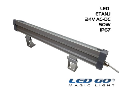 LET-50A-24V | Temperli Camlı Alüminyum LED Etanj 24V AC-DC 50W IP67