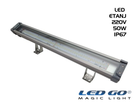 LET-50A | Temperli Camlı Alüminyum LED Etanj 50W IP67
