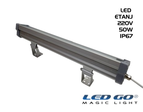 LET-50A | Temperli Camlı Alüminyum LED Etanj 50W IP67