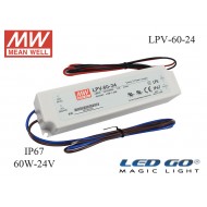 LPV-60-24 | Meanwell Sabit Voltaj LED Sürücü 24V 60W 2.5A