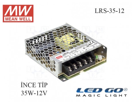 LRS-35-12 | Meanwell Sabit Voltaj LED Sürücü 12V 35W 3A