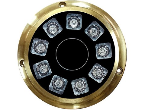 AQUAPLUS-36 | 9LED Sualtı Lambası – 36W 10-30V DC Pirinç Gövde