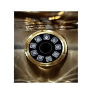 AQUAPLUS-36 | 9LED Sualtı Lambası – 36W 10-30V DC Pirinç Gövde