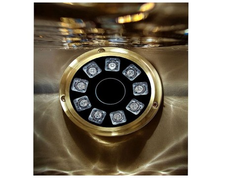 AQUAPLUS-36 | 9LED Sualtı Lambası – 36W 10-30V DC Pirinç Gövde