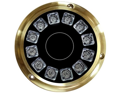 AQUAPLUS-45 | 12LED Sualtı Lambası – 45W 10-30V DC Pirinç Gövde