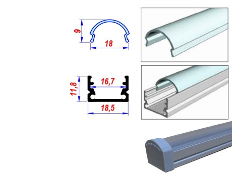 New Klasik Sıva Üstü LED Alüminyum Profil 200cm